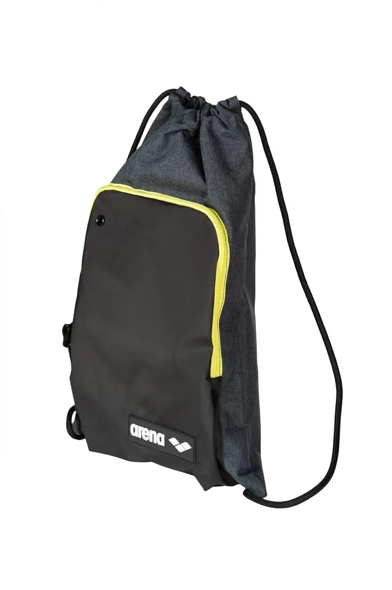ARENA Team Sack Drawstring Swim Bag, Grey Melange | Water-Resistant & Backpack-Convertible - main product image
