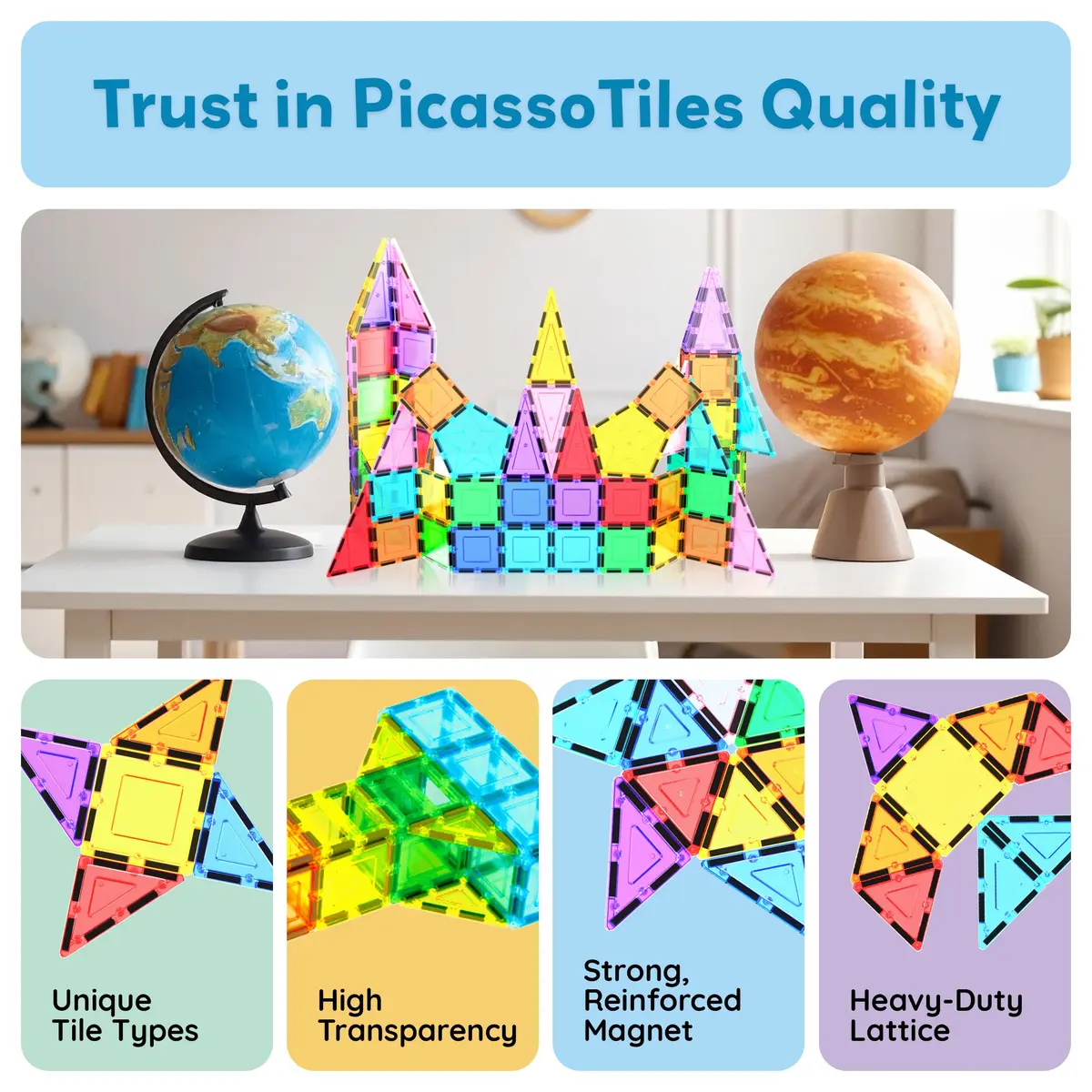 PicassoTiles Magnetic Building Block Rocket Booster Set 32 Pieces | STEM Educational Toy for Kids - view 8