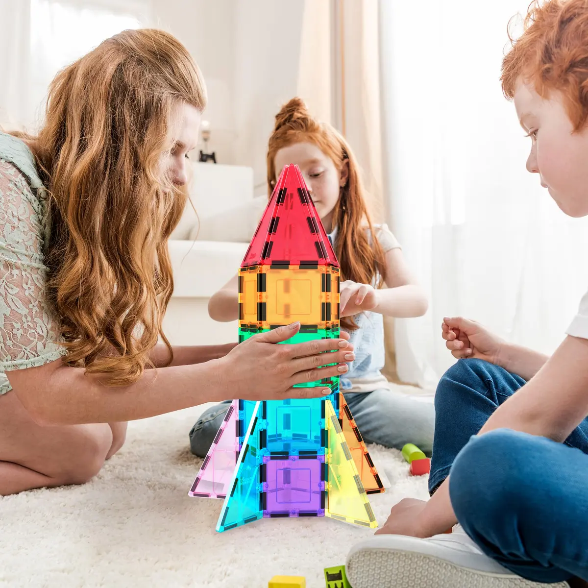 PicassoTiles Magnetic Building Block Rocket Booster Set 32 Pieces | STEM Educational Toy for Kids - view 2