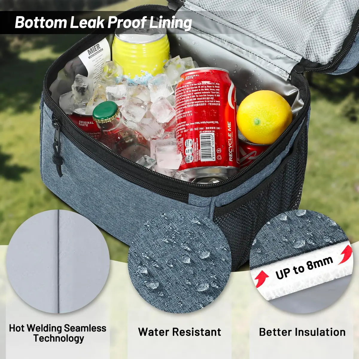 MIER Insulated Lunch Box Bag Dual Compartment 10L (0.35 cu ft) | Keeps Food Hot & Cold for Hours - view 3