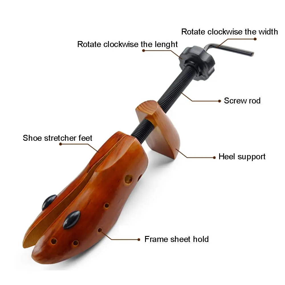 EchoDone 2-Way Wooden Shoe Stretcher for Men & Women, Large 28.5cm (11.2in) | Maintains Shoe Shape & Adjusts Fit - view 3