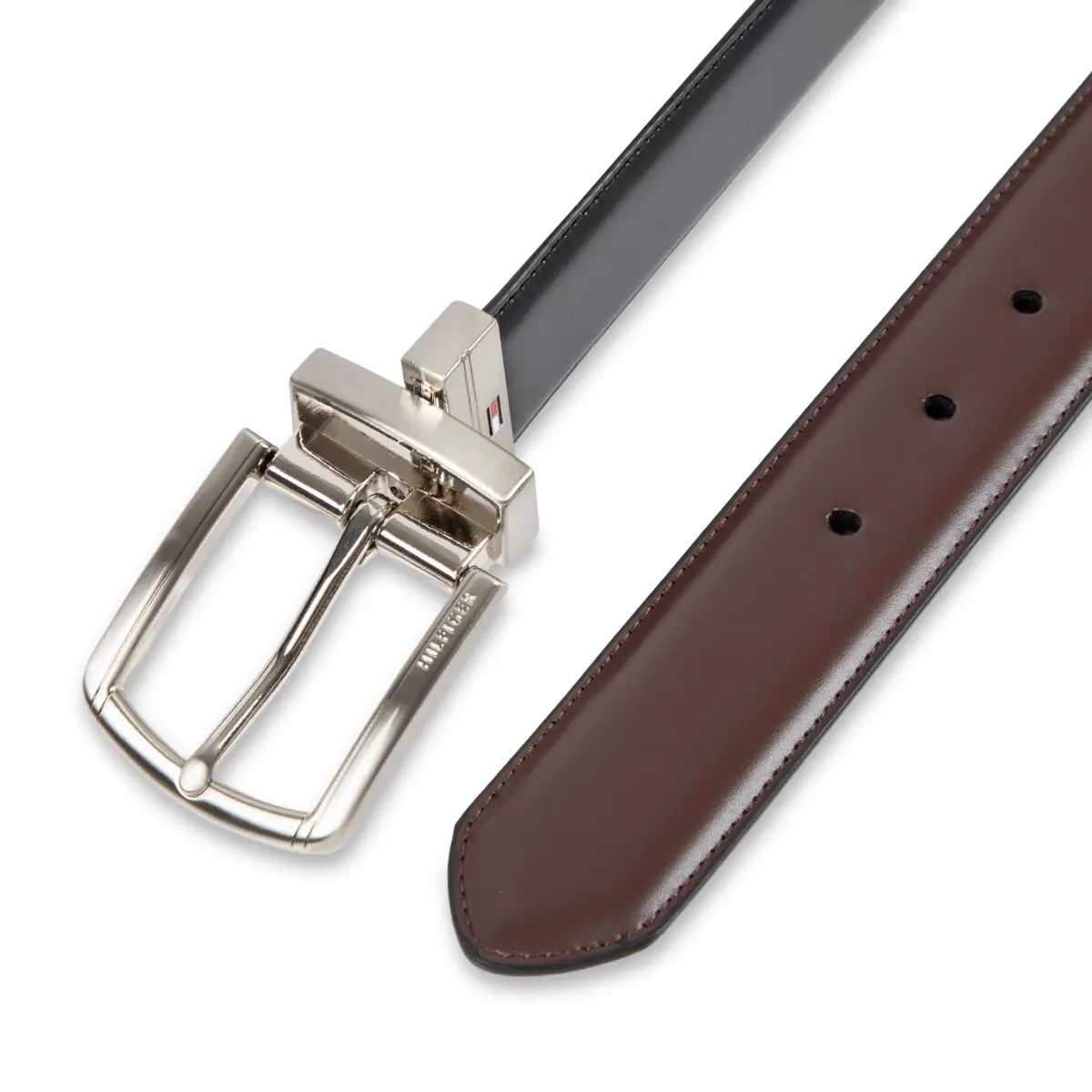 Tommy Hilfiger Men's Reversible Leather Belt XL (42-44) | Classic Black/Brown Casual Accessory - view 5
