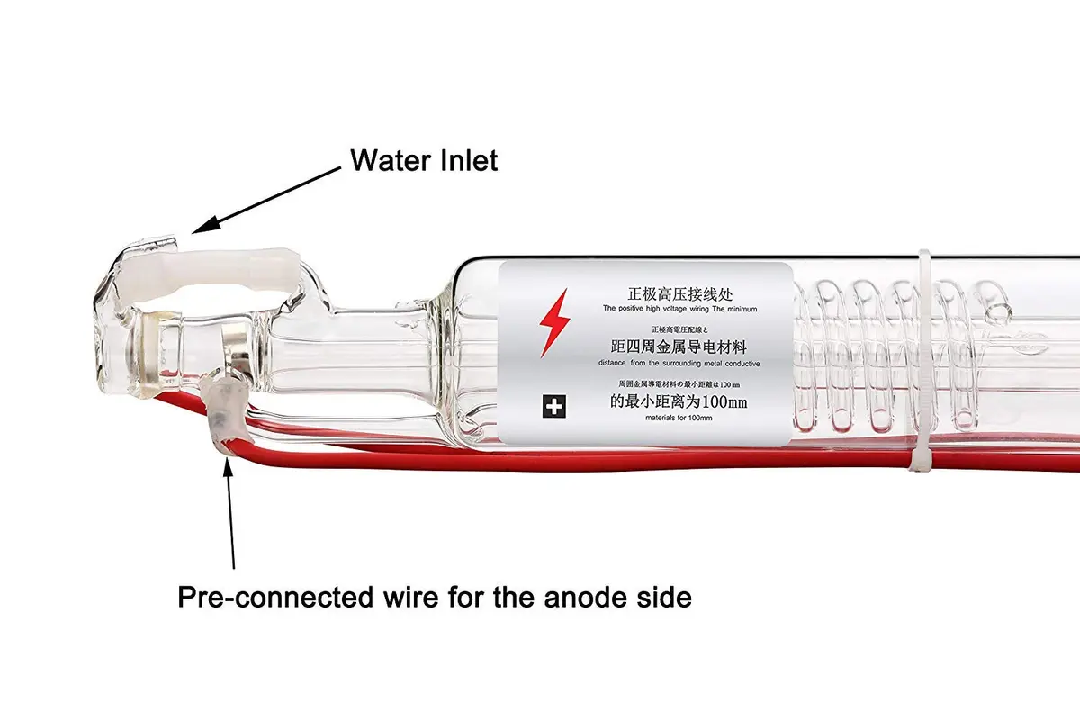 TEN-HIGH 20W CO2 Laser Tube 520mm Length, 50mm Dia for Engraving & Cutting | Well-grounded, Long Life - view 2