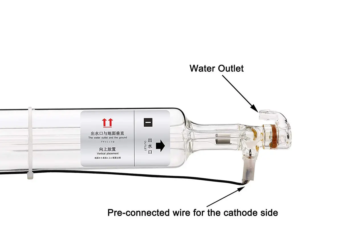 TEN-HIGH 20W CO2 Laser Tube 520mm Length, 50mm Dia for Engraving & Cutting | Well-grounded, Long Life - view 3