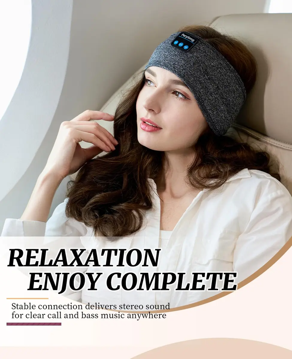 Perytong Sleep Headphones Wireless Headband with Ultra-Thin Speakers | Bluetooth Sports Headphones for Sleep & Workout - view 5