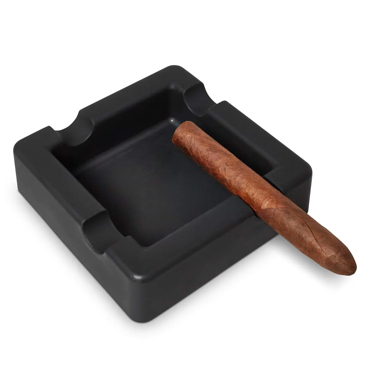 FairleeCove Cigar Ashtray for Large Gauge Cigars | Unbreakable Silicone, Wide Shelf, Indoor Outdoor Use - view 6