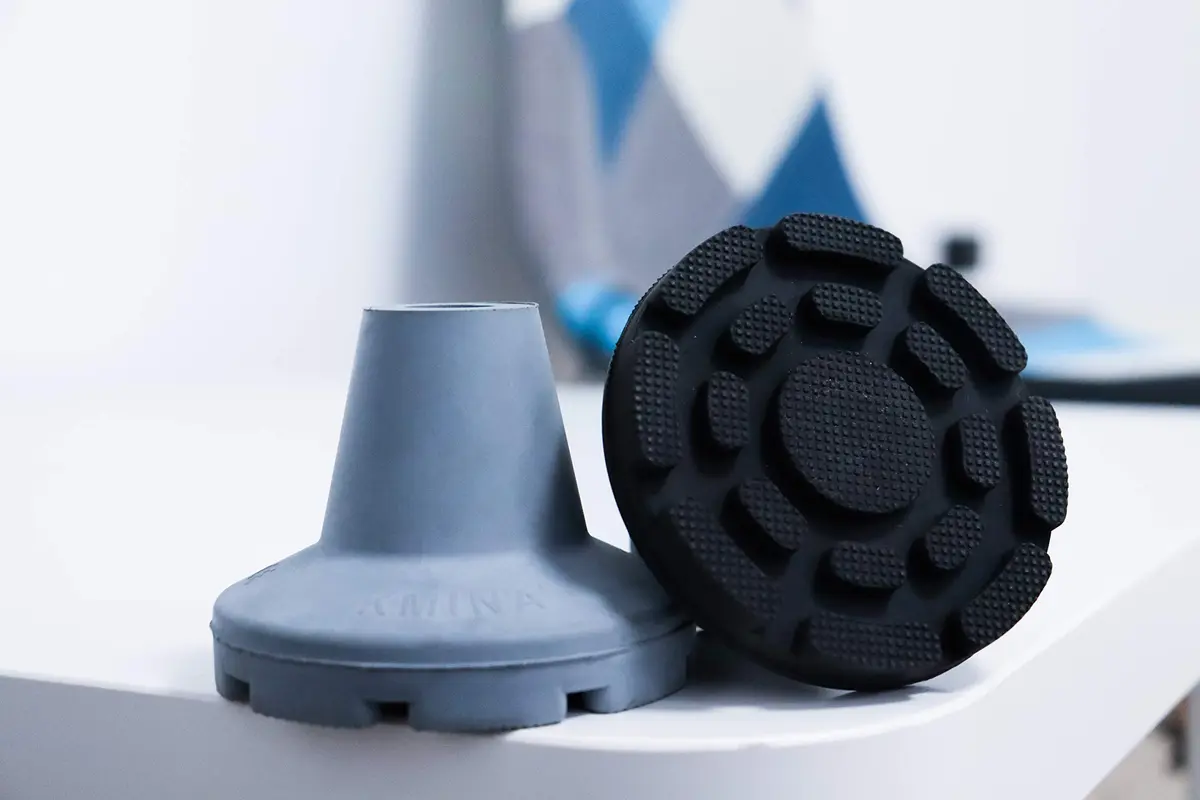 KMINA All Terrain Crutch Tips 7/8 Inch (2.22 cm) - Pack of 2 | Non-Slip Rubber with Steel Ring - view 6