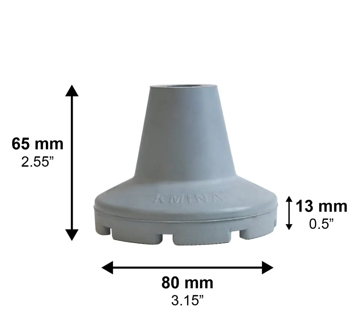 KMINA All Terrain Crutch Tips 7/8 Inch (2.22 cm) - Pack of 2 | Non-Slip Rubber with Steel Ring - view 4
