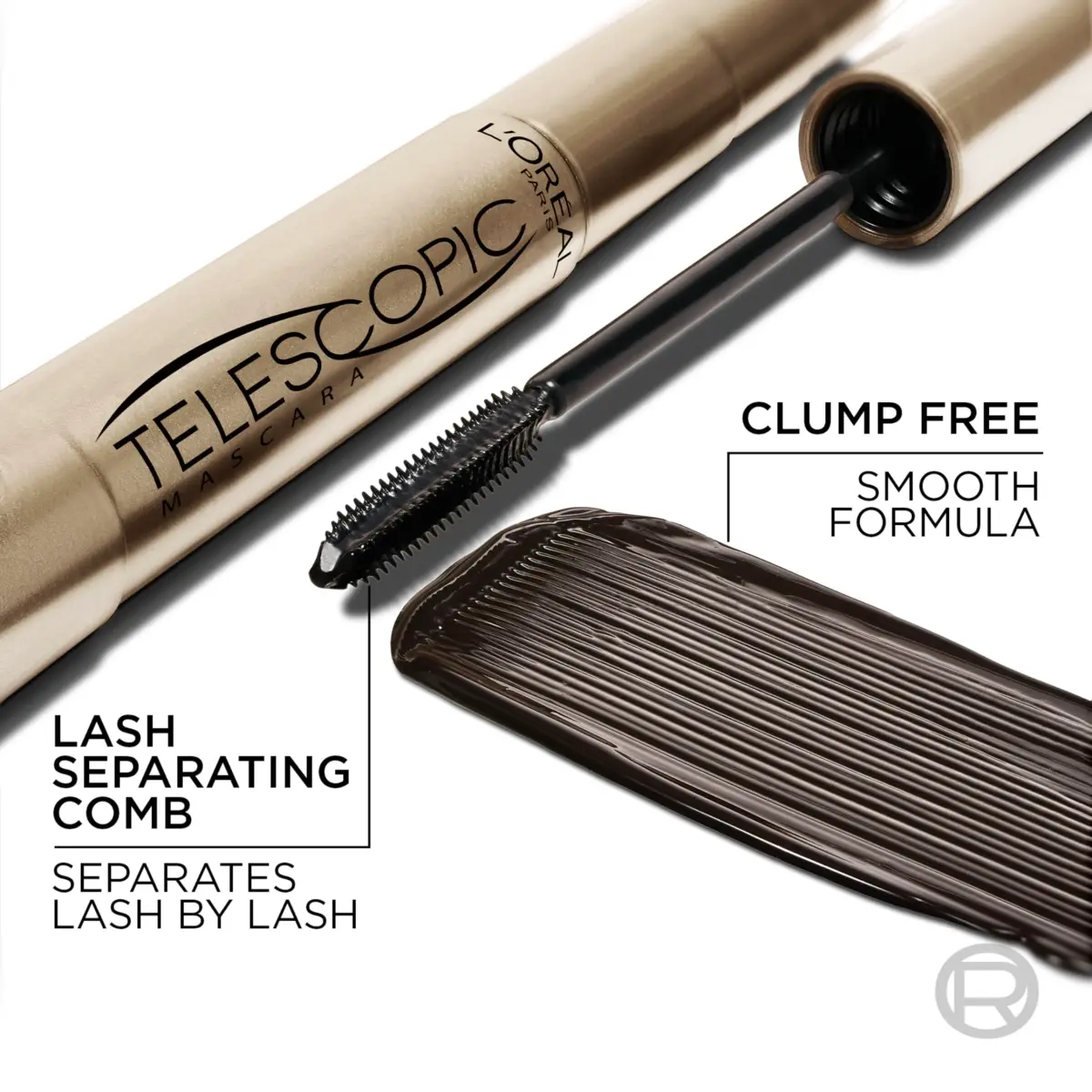 L'Oreal Paris Telescopic Original Mascara, Washable Black, 15ml (0.54 Fl Oz.) | Separates Lashes for Intense Length - view 4