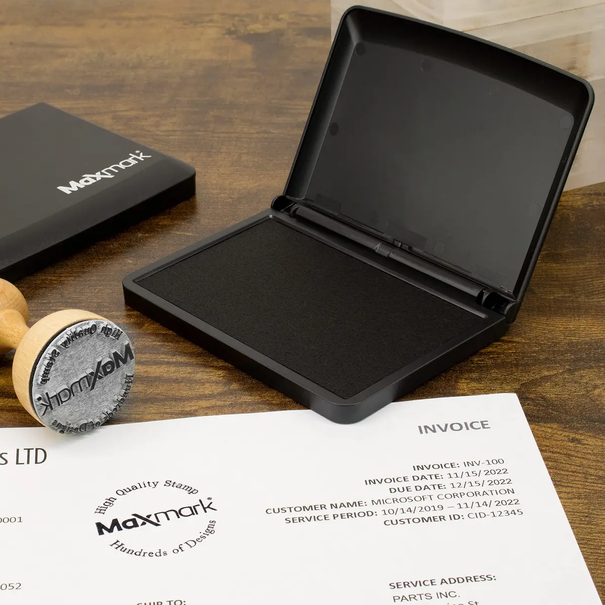 MaxMark Large Premium Light Blue Ink Stamp Pad 17.5cm x 15.9cm (3.5" x 6.25") | Thousands of Crisp Impressions - view 5