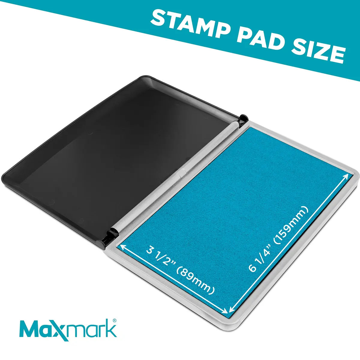 MaxMark Large Premium Light Blue Ink Stamp Pad 17.5cm x 15.9cm (3.5" x 6.25") | Thousands of Crisp Impressions - view 3