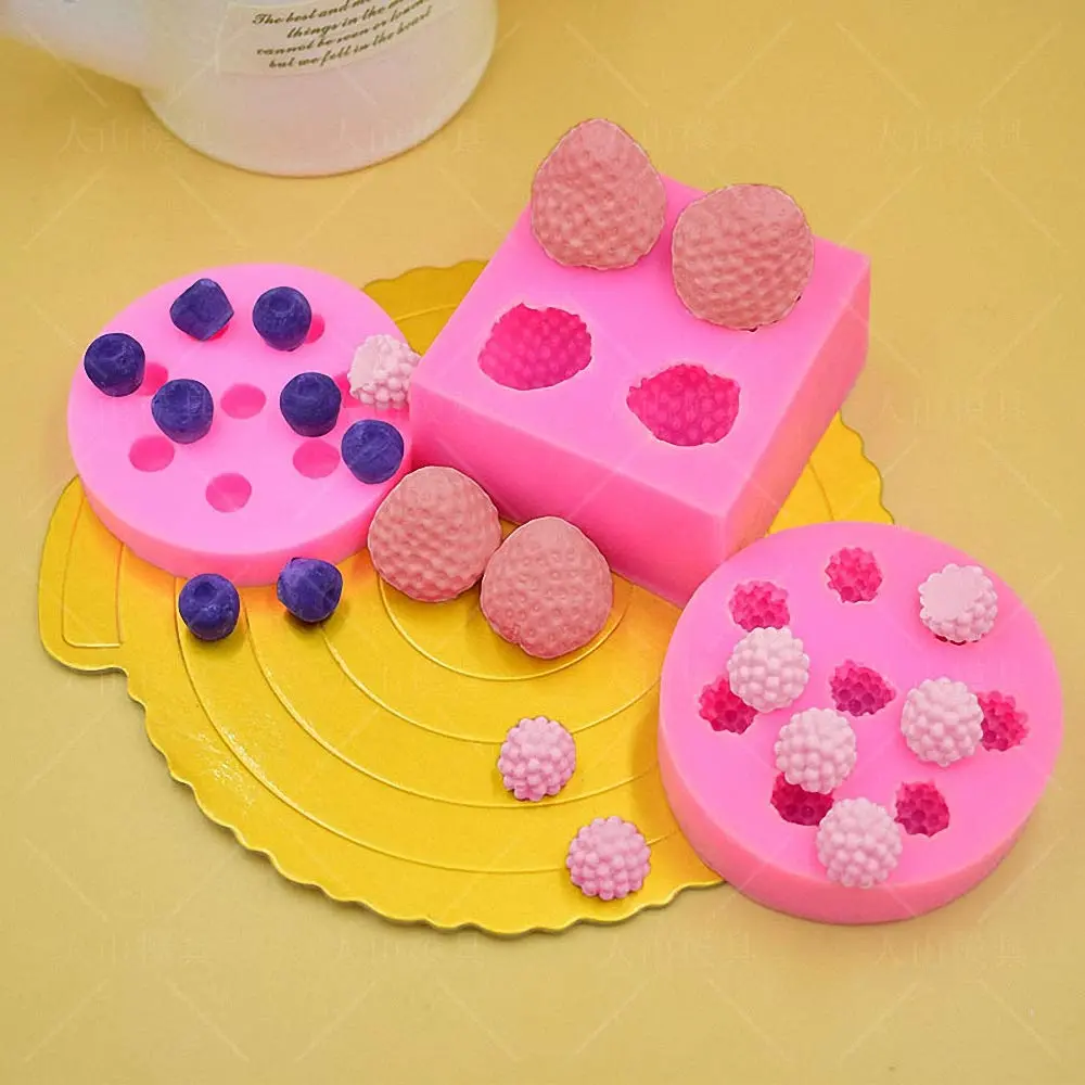 HiParty 3D Mini Silicone Fondant Molds Set | Realistic Berries for Cake & Cupcake Decor (2.3x3.1cm Strawberry) - view 3