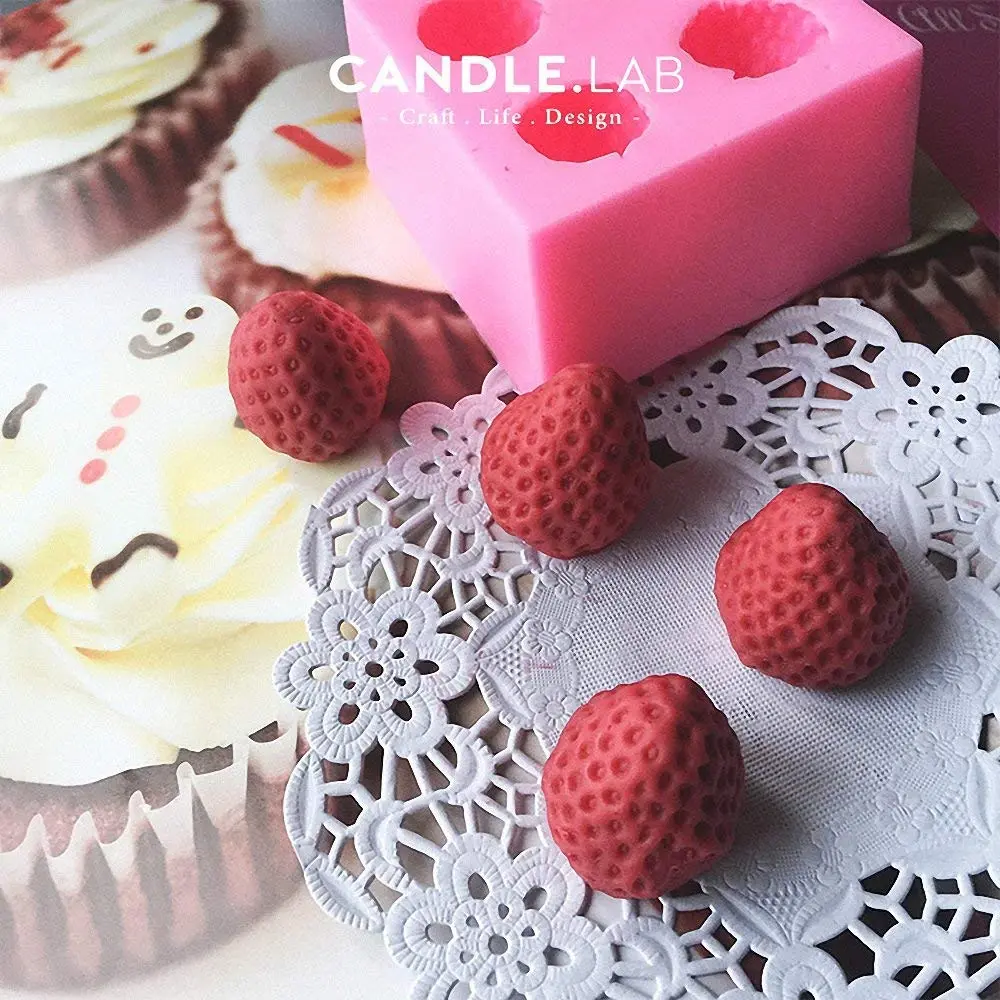 HiParty 3D Mini Silicone Fondant Molds Set | Realistic Berries for Cake & Cupcake Decor (2.3x3.1cm Strawberry) - view 4