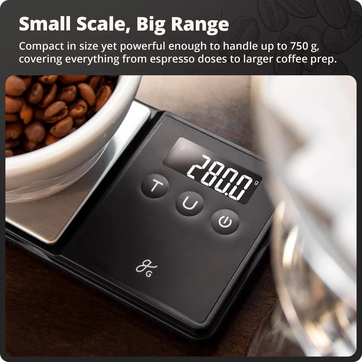 Greater Goods Digital Espresso Scale with 0.1g Precision, 750g Capacity | Compact, Accurate, for Home Espresso - view 6