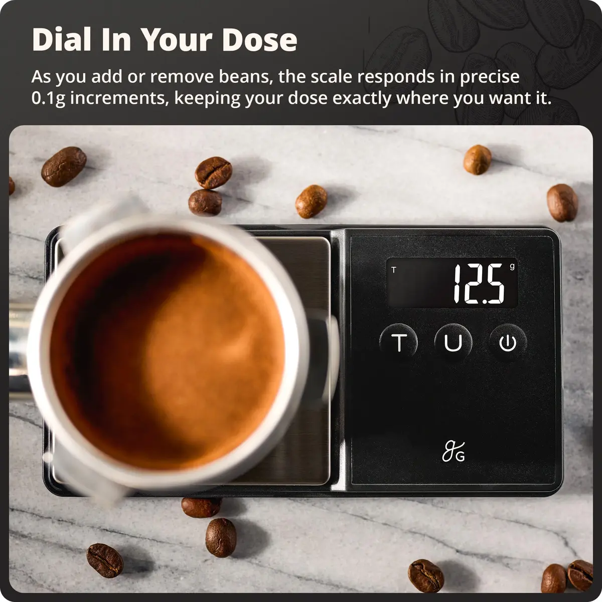 Greater Goods Digital Espresso Scale with 0.1g Precision, 750g Capacity | Compact, Accurate, for Home Espresso - view 3