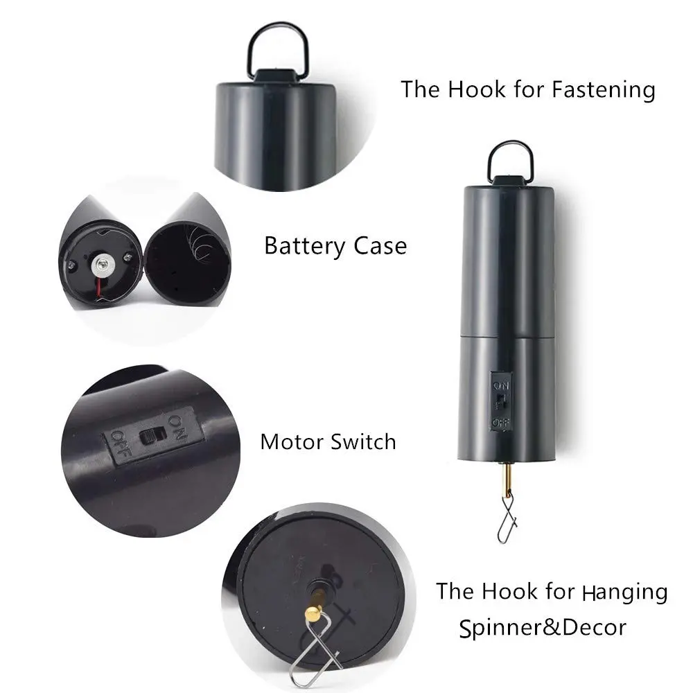FENELY Black Battery Operated Wind Spinner Motor for Hanging Displays | 1.8 kg (4 lb) Capacity - view 4