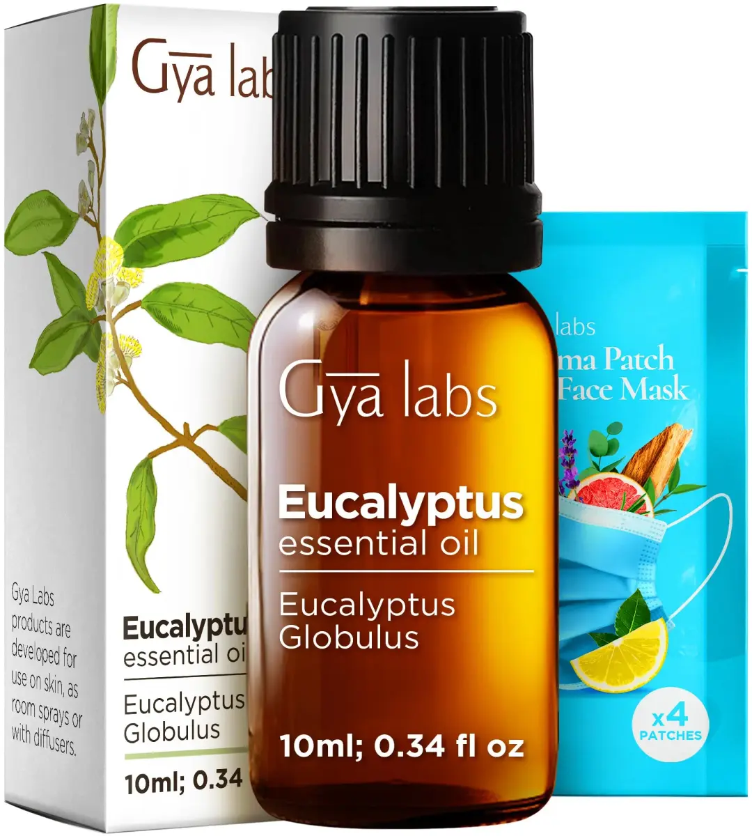 Gya Labs Eucalyptus Essential Oil 0.34 Fl Oz (10ml) | 100% Pure Australian Eucalyptus Oil for Diffuser, Skin, Hair - main product image