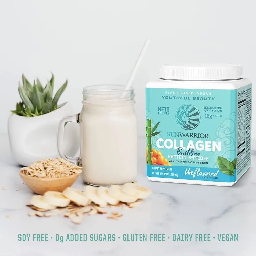 Sunwarrior Vegan Collagen Building Peptides, Unflavored | Plant-Based Collagen Support for Skin & Muscle (20 Servings) - view 5