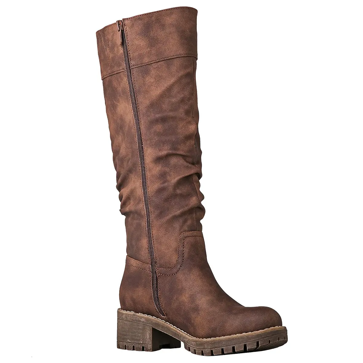 GLOBALWIN Women's Brown Knee High Riding Boots 6.5M | Chunky Low Heel, Fashion-Forward Comfort - view 3