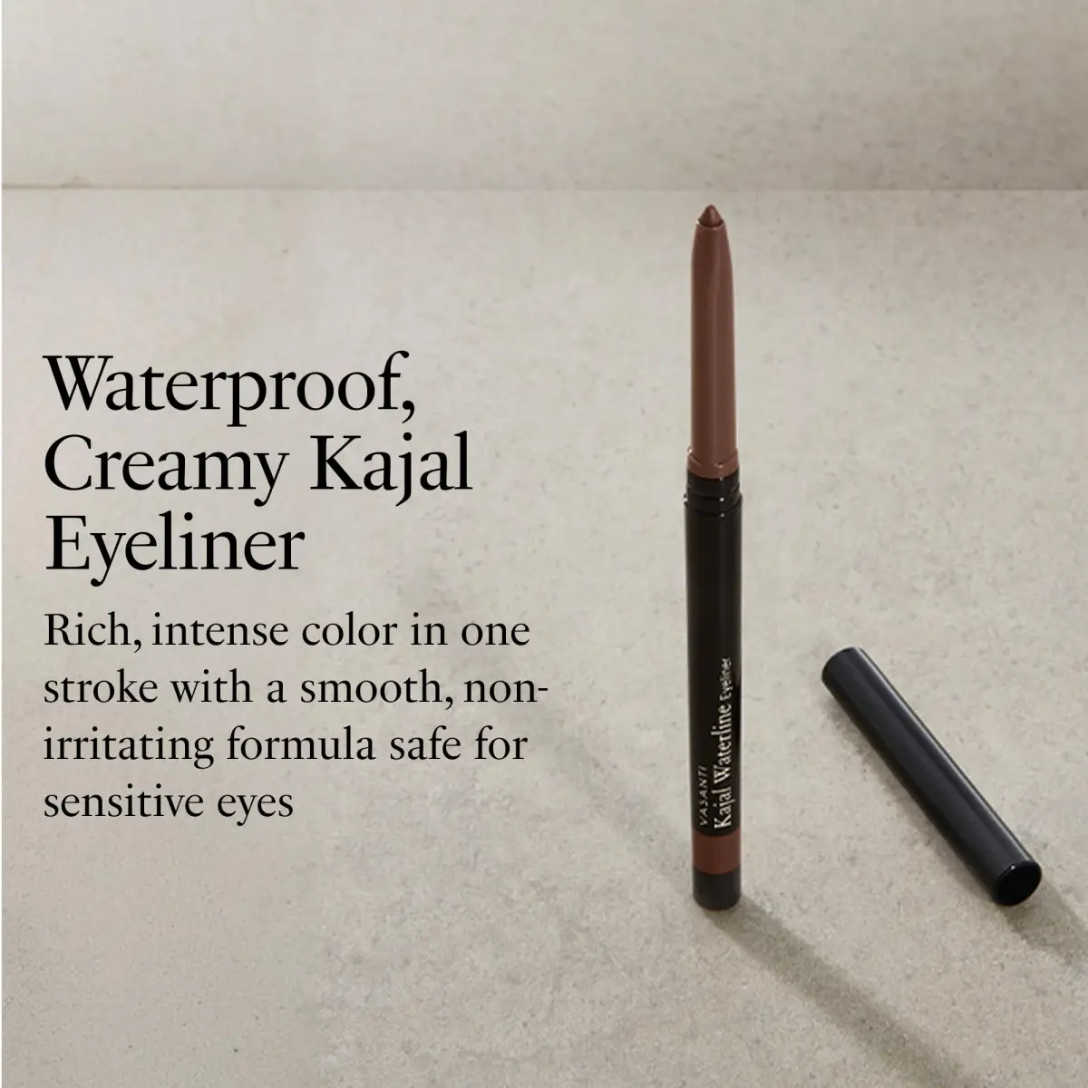 VASANTI Kajal Waterline Eyeliner Hazel Brown | Long-Lasting, Blendable Eye Liner Pencil (0.28g) - view 2