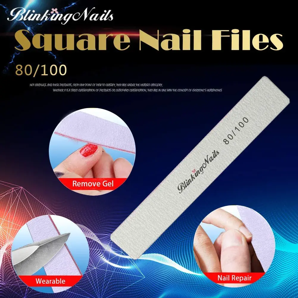 BlinkingNails 80/100 Grit Nail Files 10-Pack | Professional Double-Sided Washable Emery Boards for Natural Nails - view 4