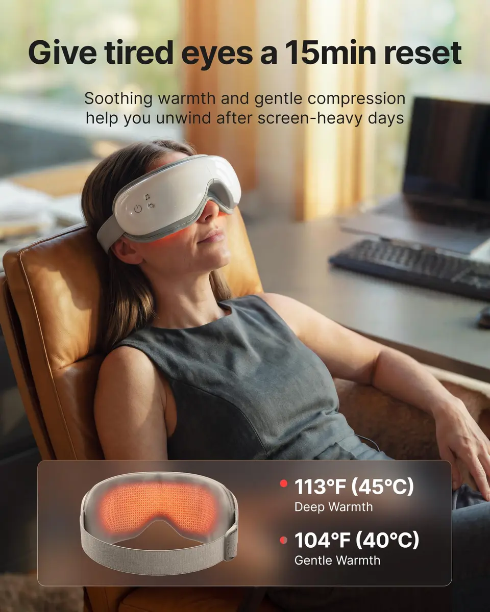 RENPHO Eyeris 1 Eye Massager with Heat | Heated Eye Mask for Relaxation & Migraine Relief - view 2