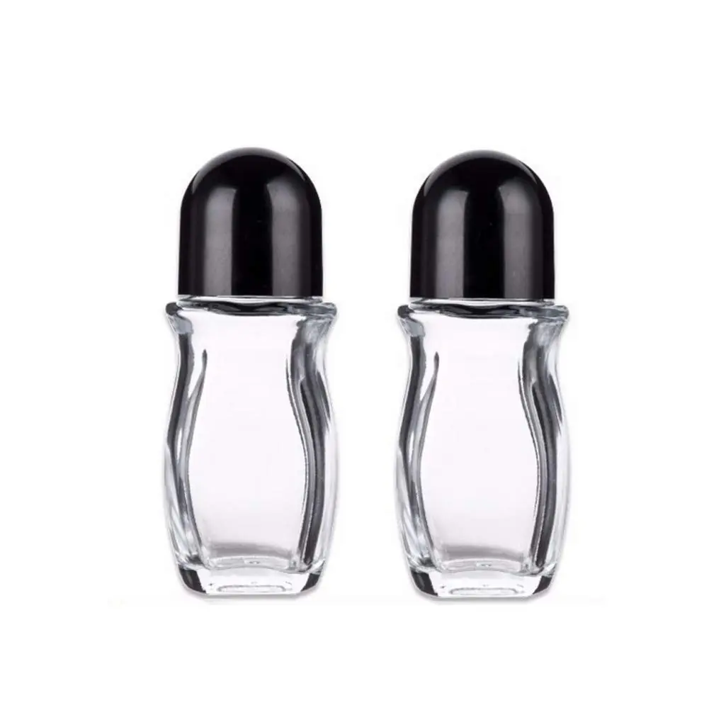 Wresty 50ml (1.69Oz) Glass Roller Bottles with Black Screw Lids | Leakproof Design for Essential Oils & Perfumes - main product image