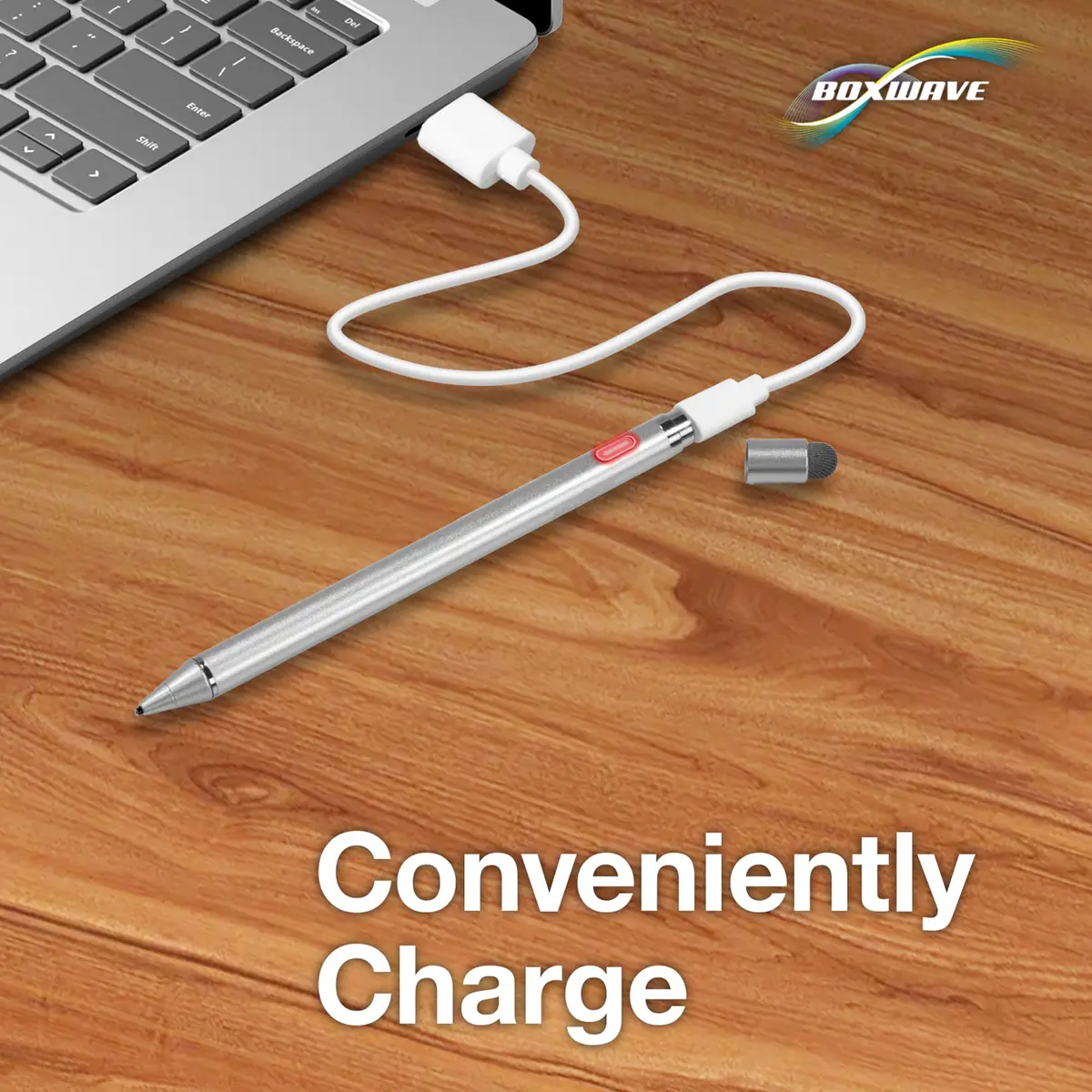 BoxWave Active Stylus Pen for Acer Chromebook 15 (CB515) 15.6 in | Ultra Fine Tip, 12H Battery, Metallic Silver - view 6