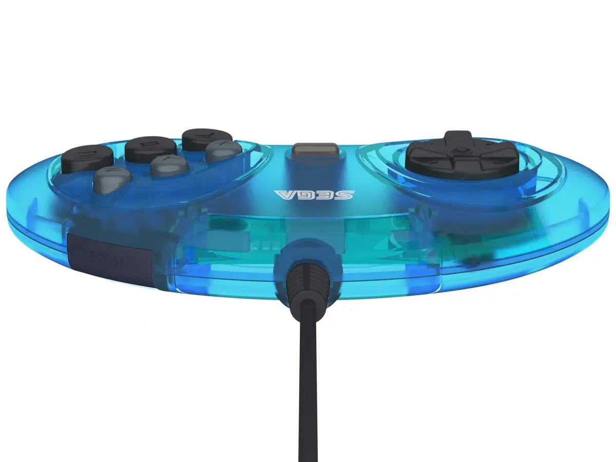 Retro-Bit SEGA Genesis 6-Button Wired USB Controller (Clear Blue) | Officially Licensed PC Gaming Controller - view 8