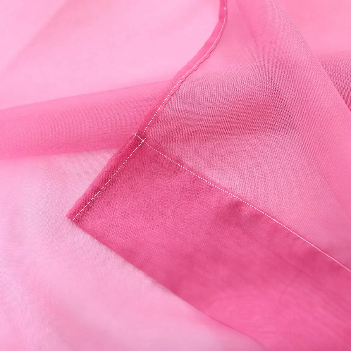 HUTO Pink Curtain Ombre Sheer Curtain for Girls Bedroom | Gradient Window Panel 52"W x 95"L - view 6