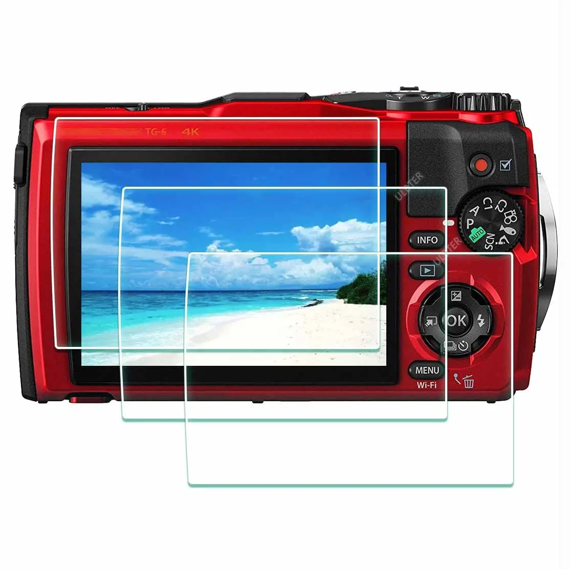 ULBTER Screen Protector for Olympus TG-7 TG-6 TG-5 TG-4 3 Pack | 9H Hardness, HD Clarity, Bubble-Free - main product image