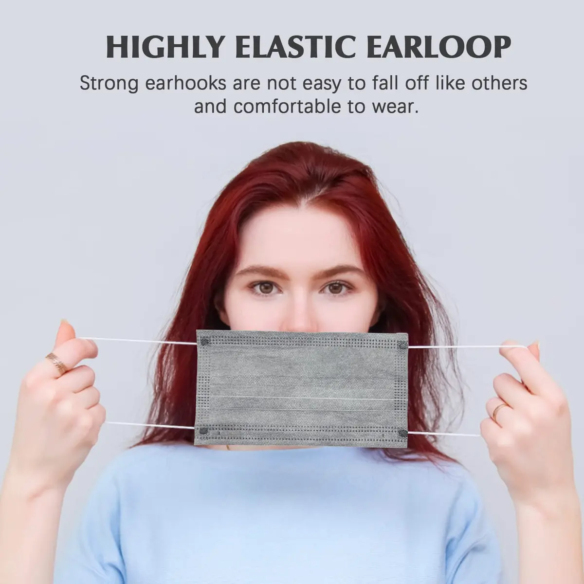 Wecolor Disposable Face Masks 100 Pcs Gray | 3 Ply Breathable Adult Masks with Adjustable Nose Wire - view 5
