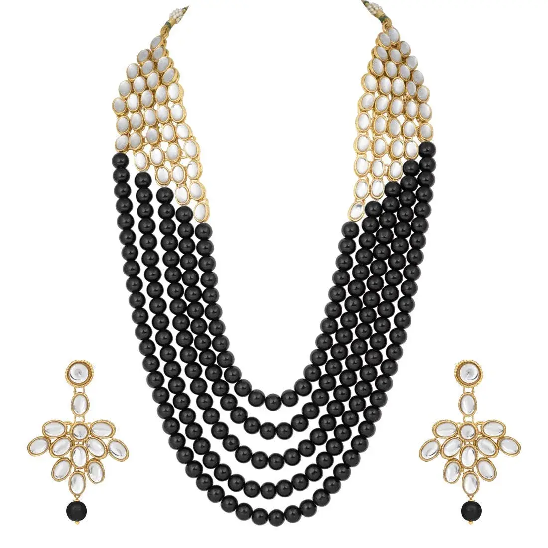 I Jewels Wedding Collection Rani Stylish Party Wear Jewelry Set with Earrings for Women (Black) | 75g (2.6oz) - main product image