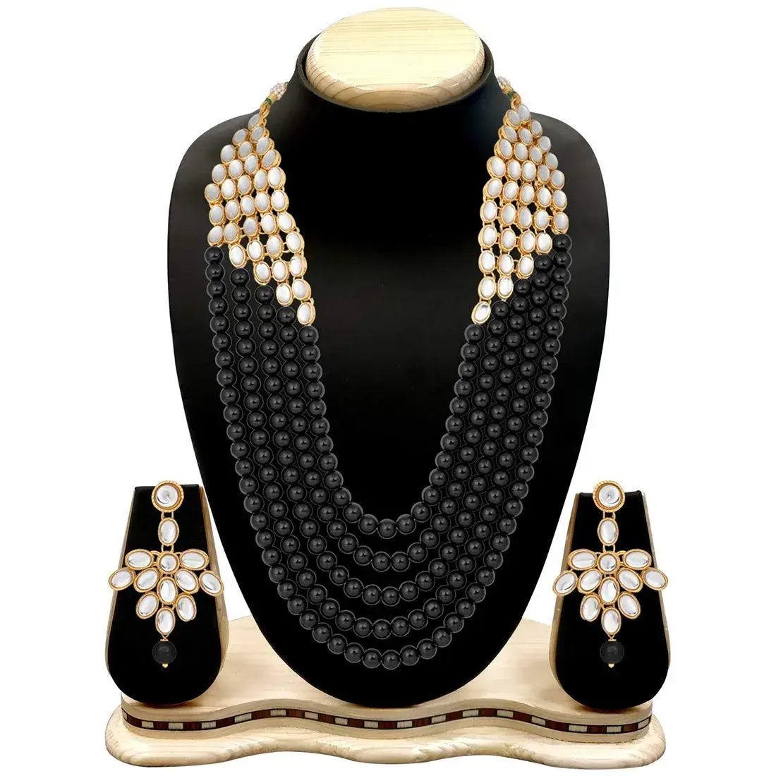 I Jewels Wedding Collection Rani Stylish Party Wear Jewelry Set with Earrings for Women (Black) | 75g (2.6oz) - view 4