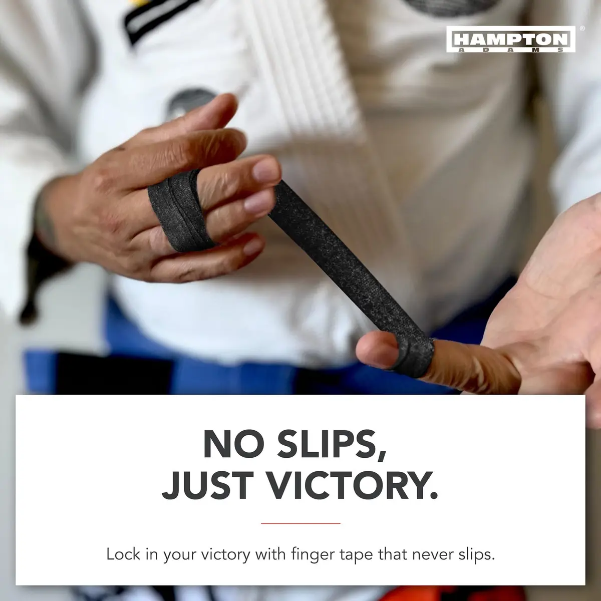 Hampton Adams Pro Finger Tape Black 8 Rolls | Non-Slip Grip for BJJ, Climbing & Sports - view 6