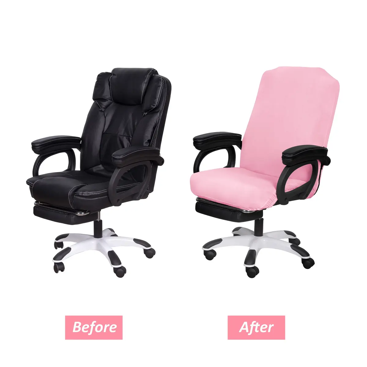 SARAFLORA Office Chair Cover- Large, Pink | Removable, Washable Protector for Office & Study - view 6