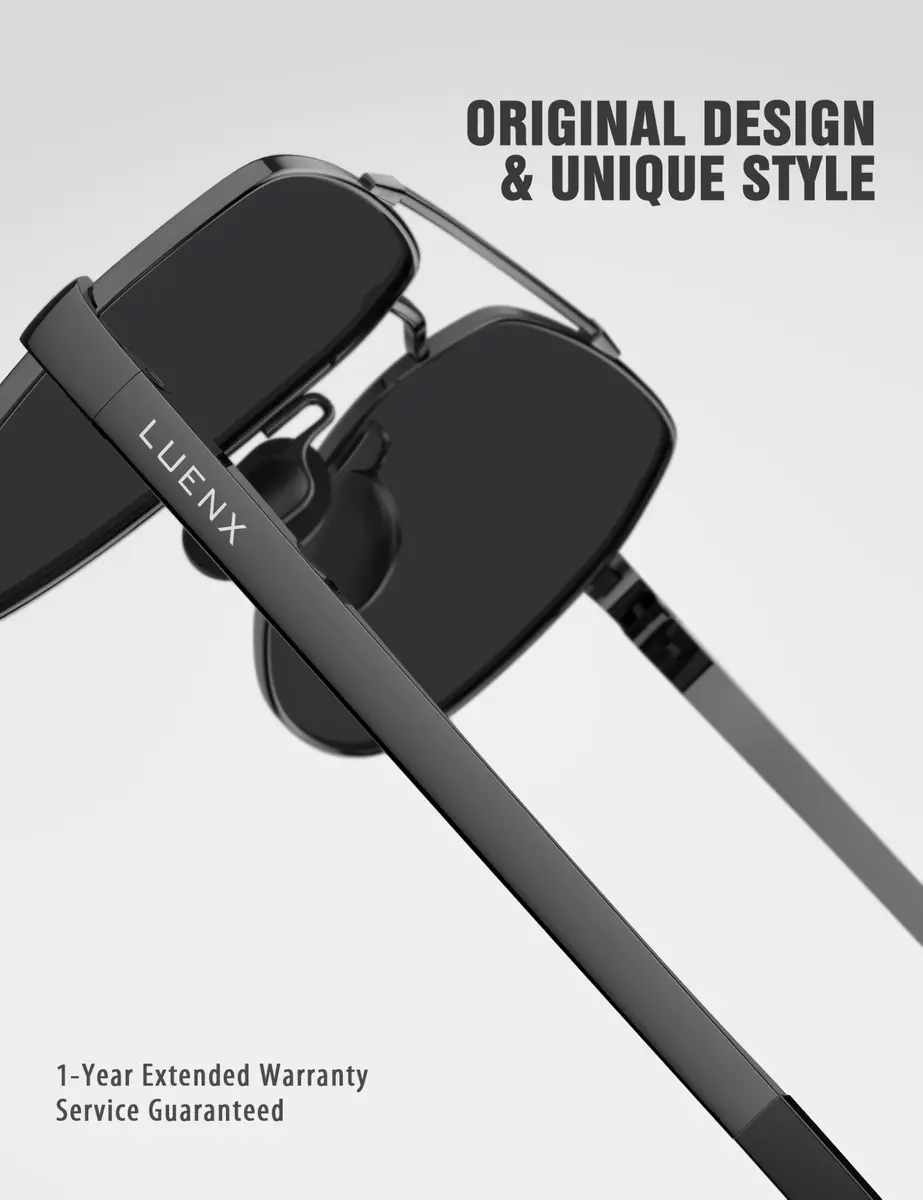 Luenx Aviator Polarized Sunglasses Men Women Classic UV400 Driving | Stylish, Lightweight & Polarized - view 5