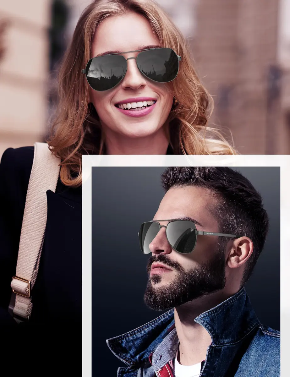 Luenx Aviator Polarized Sunglasses Men Women Classic UV400 Driving | Stylish, Lightweight & Polarized - view 2