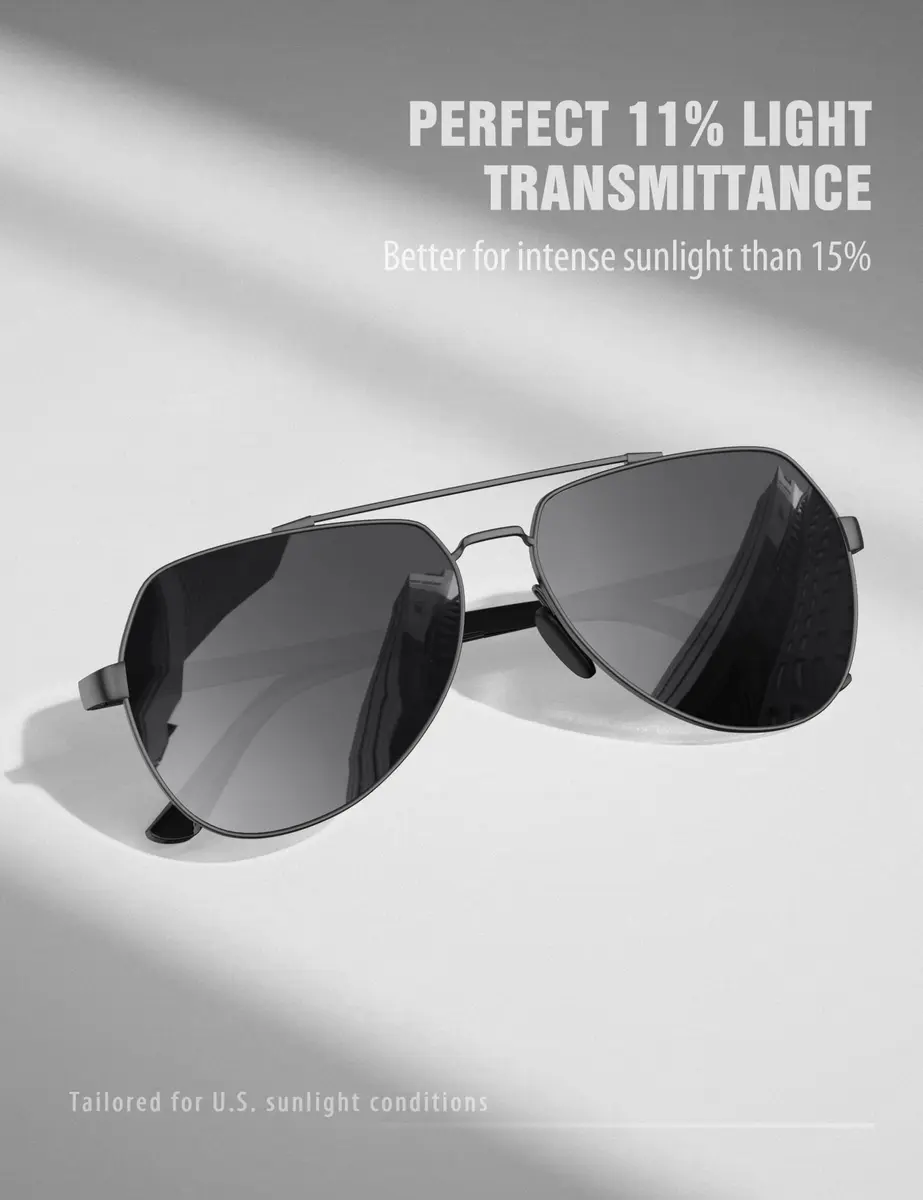 Luenx Aviator Polarized Sunglasses Men Women Classic UV400 Driving | Stylish, Lightweight & Polarized - view 3