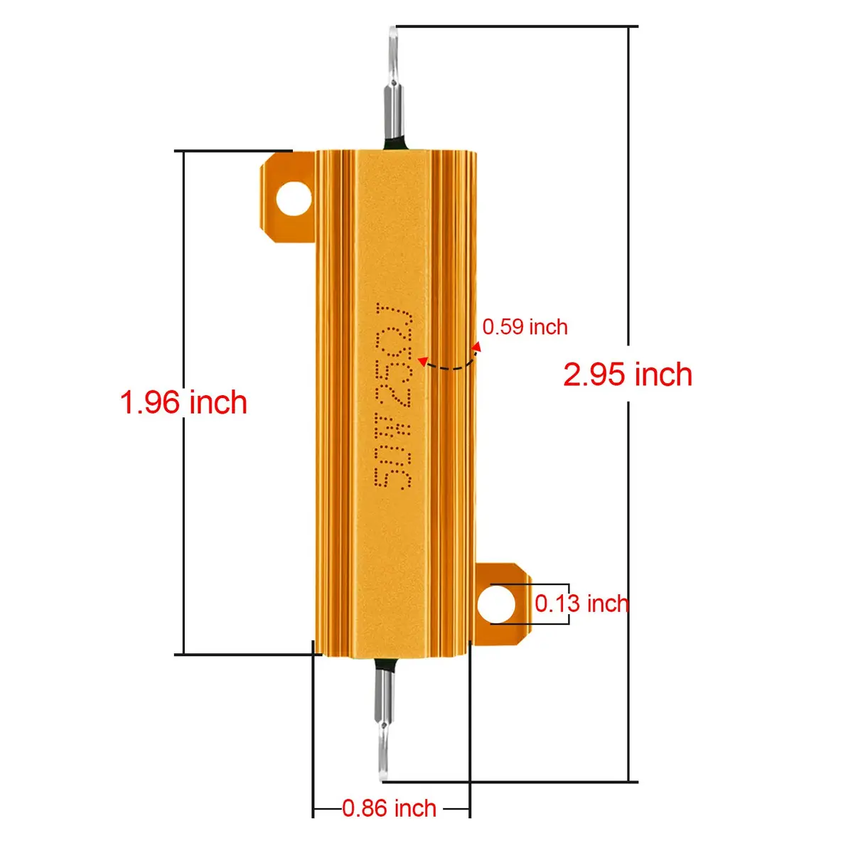 TiToeKi 50W 25 Ohm Aluminum Case Wirewound Resistor Compatible with Nest Hello & Ring Doorbell | Aluminum Heat Dissipation (105 characters) - view 3