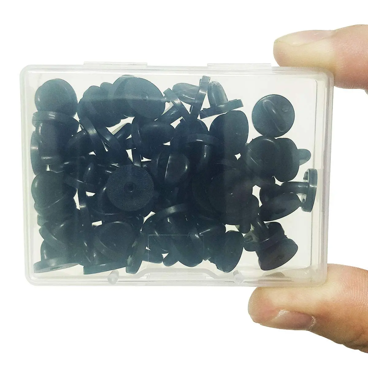 TTSAM Rubber Pin Backings Butterfly Clutch Pin Backs 11mm (0.433 inch) Black, Pack of 50 | Secure Replacement for Lapel Pins - view 7