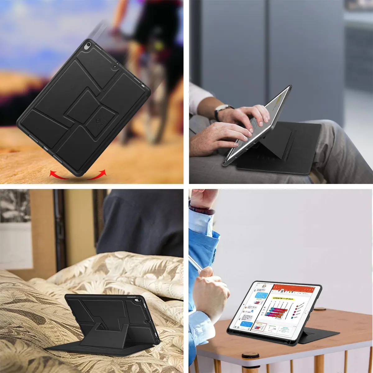Fintie Magnetic Stand Case for iPad Air 3rd Gen & iPad Pro 10.5" 2017 | Black PU Leather Folio with 6-Angle Stand & Pencil Holder - view 9