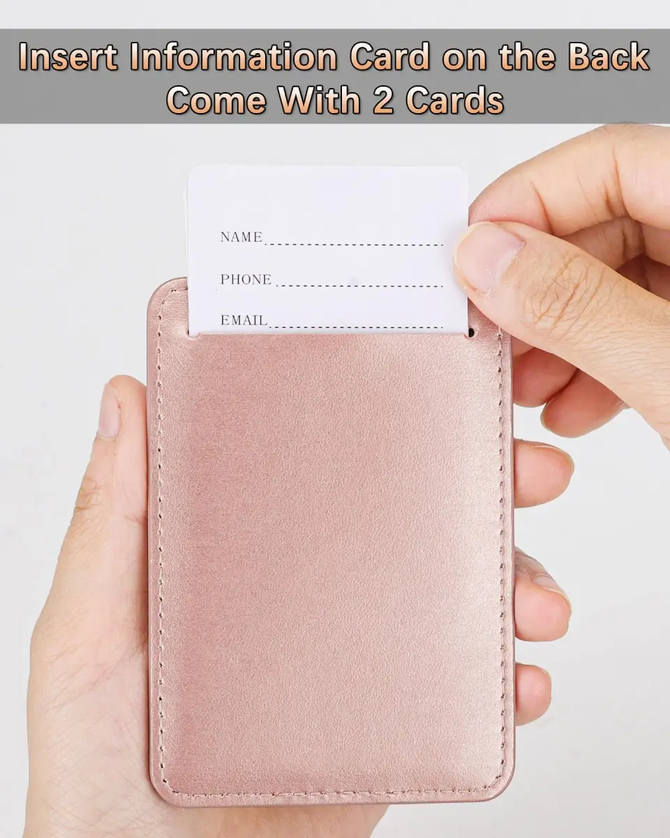 Teskyer Leather Luggage Tags for Suitcases, 3 Pack, Rose Gold | Quick-Attach Spring Ring, Privacy Flap Design - view 3