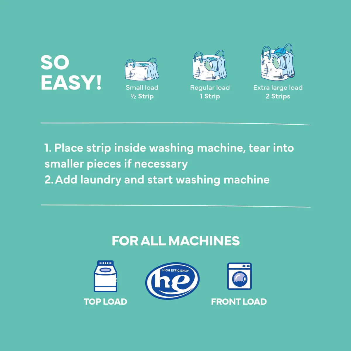 Tru Earth Dry Laundry Detergent Sheets, Unscented, 32 Strips | Liquidless, Eco-Friendly, Travel-Ready - view 7