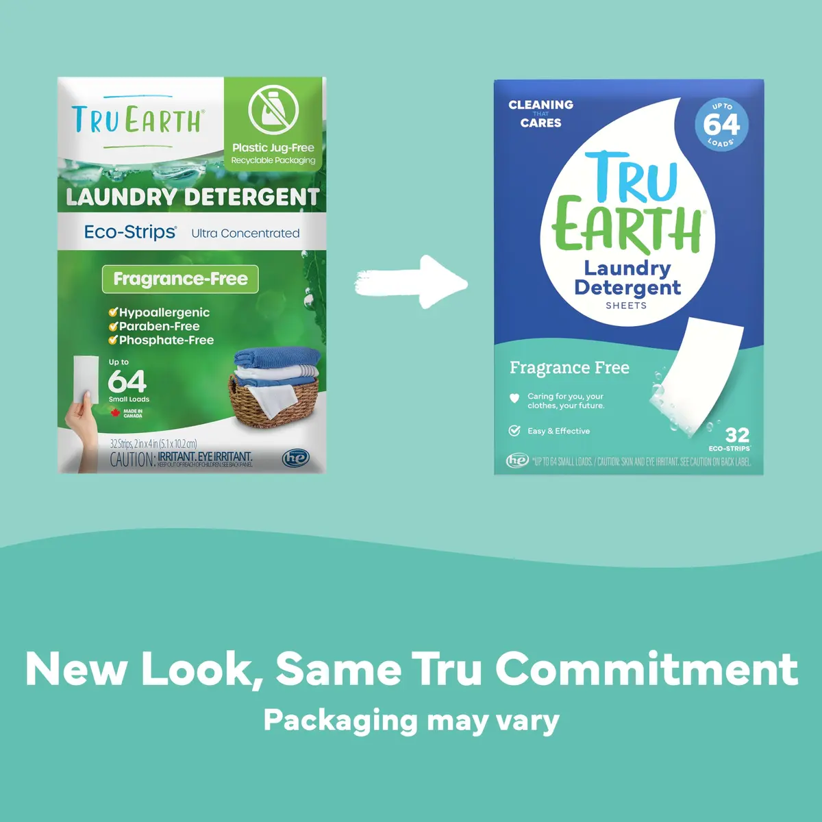 Tru Earth Dry Laundry Detergent Sheets, Unscented, 32 Strips | Liquidless, Eco-Friendly, Travel-Ready - view 2