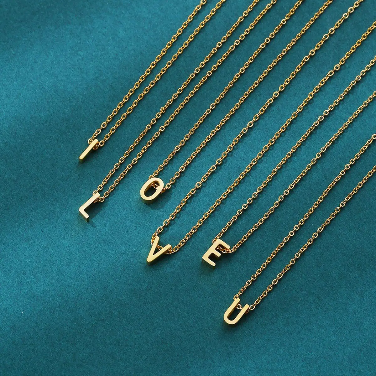 MOMOL Tiny Initial Necklace Gold Plated D Pendant Necklace 45cm (18") | Classic Elegance for Women - view 6