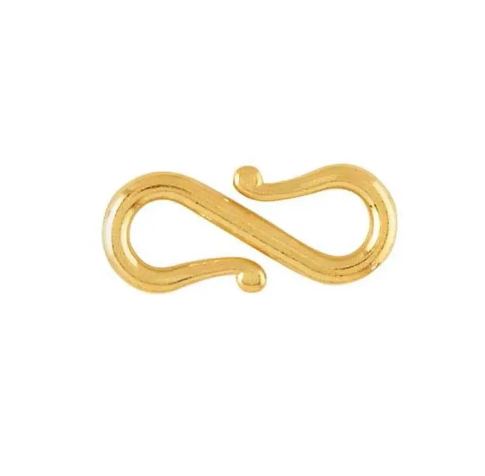 Adabele 18k Gold Plated Sterling Silver S Hook Clasps 12mm (5-Pack) | Hypoallergenic Jewelry Findings - view 3