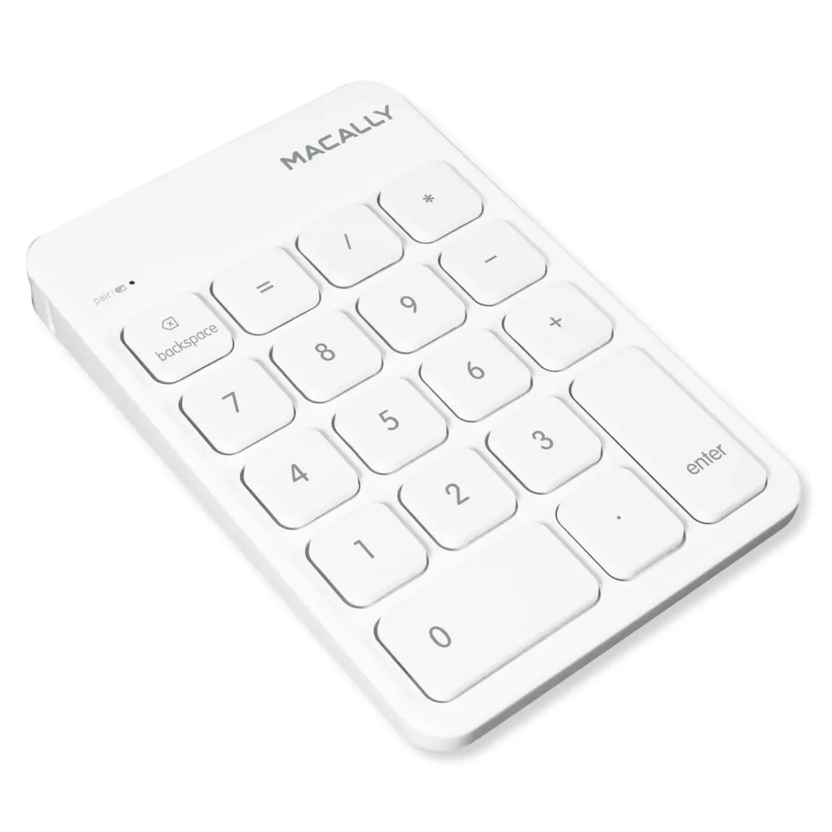 Macally Rechargeable Bluetooth Number Pad 18-Key White | Wireless Numeric Keypad for Laptop, Mac, PC, Tablet - main product image