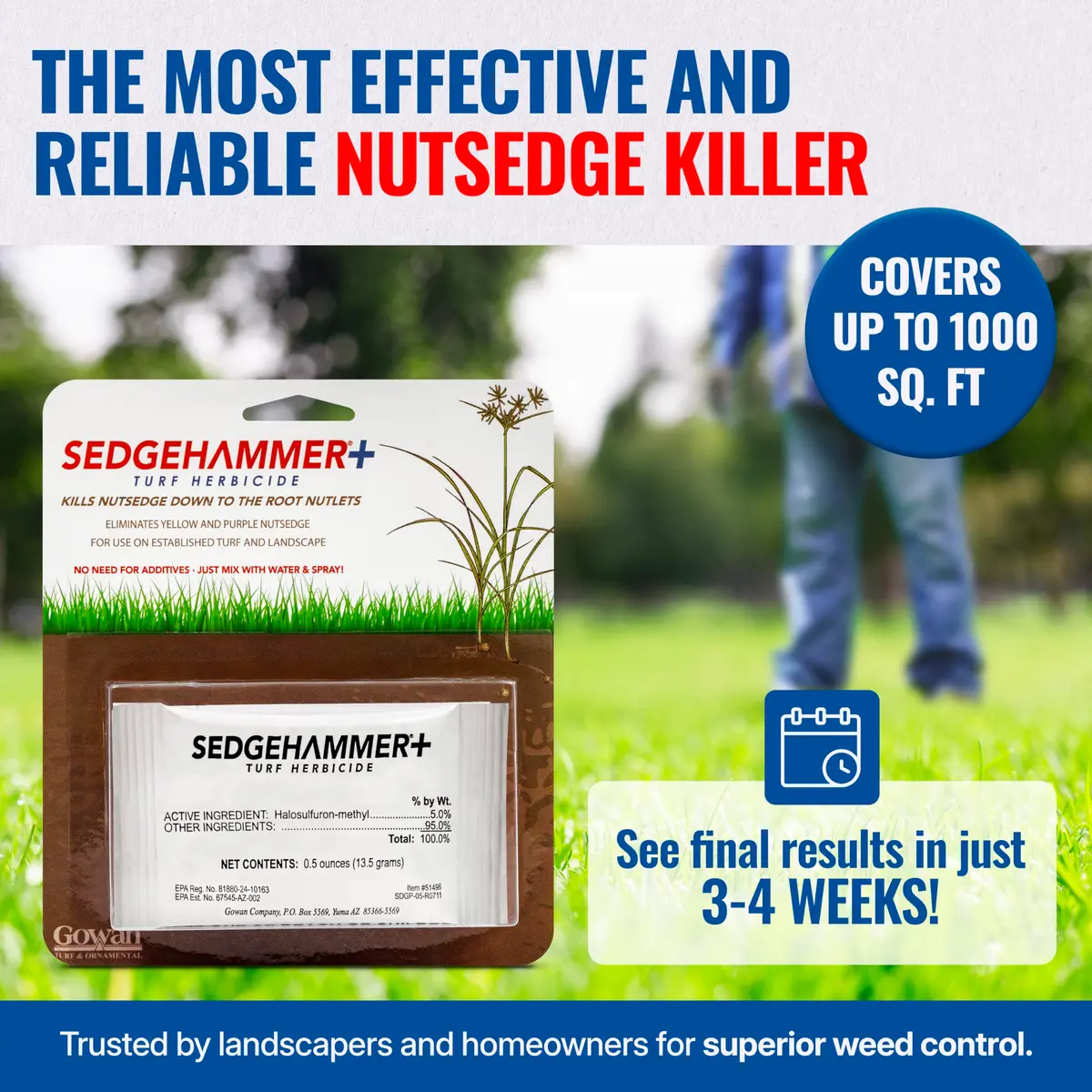 SEDGEHAMMER Sedgehammer Plus Turf Herbicide 13.5g | Nutsedge Killer for Lawns, 12 Pack - view 2