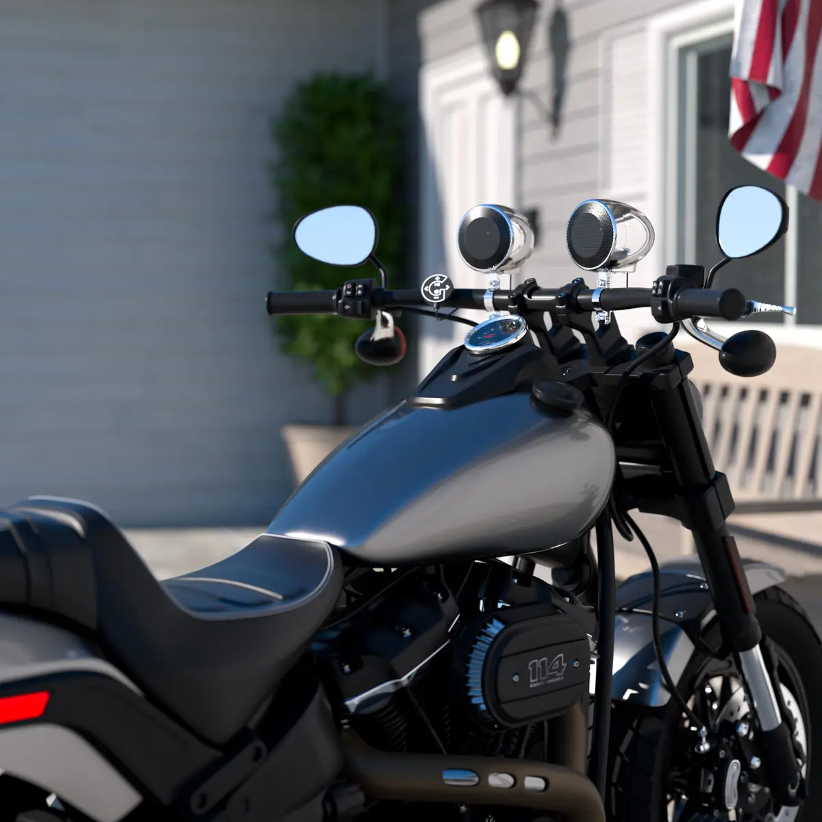 GoHawk Motorcycle Speakers Bluetooth 4 Inch Waterproof Radio Audio System | 100W Waterproof Handlebar Speakers - view 7